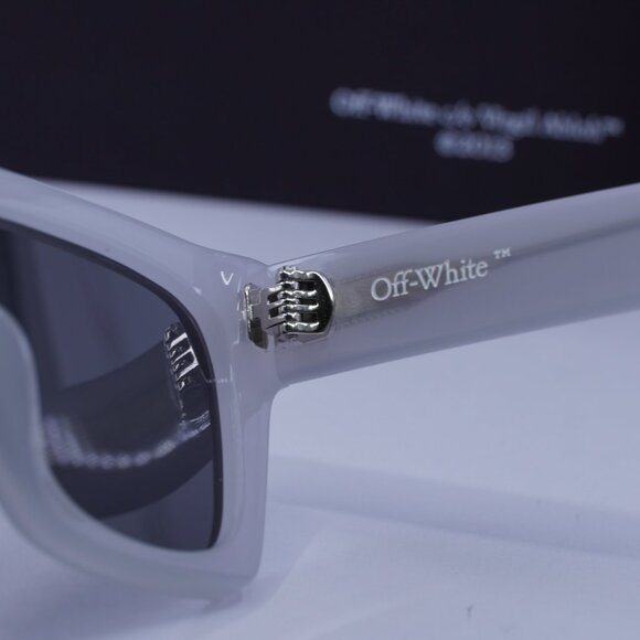 Off-White OERI13X VALDEZ 0907 Square Sunglasses – Shiny Grey/Dark Grey - Picture 7 of 10